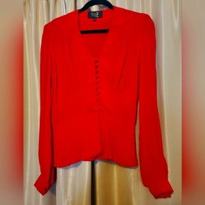 House Of Foxy Crimson Crepe Blouse gorgeous! UK 14 fits a US 8-10.